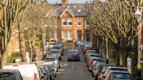 London- Residential street of terraced houses in Northfields, Ealing West London