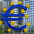 Frankfurt am Mian, Germany - May 31, 2025: The Famous Big Euro Sign at the European Central Bank