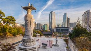 Bongeunsa temple in Seoul City, South Korea