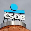 Liberec, Czech Republic - January 20, 2014: Logo of the CSOB bank on a building. Logo of the CSOB bank on a building.