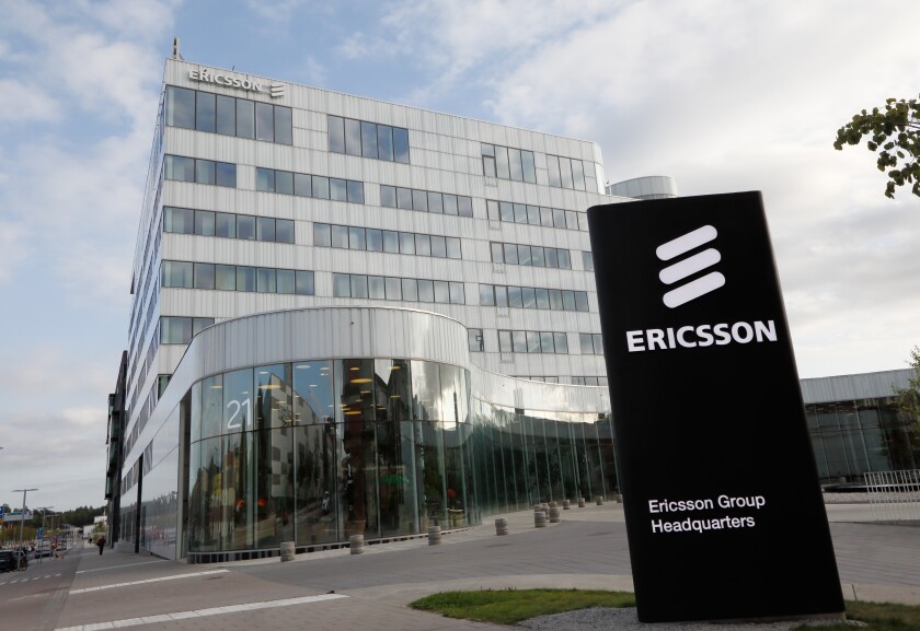 Stockholm, Sweden - September 14, 2016: The Ericsson group headquarters office building located in the Stockholm suburban district of Kista.