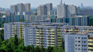 Housing estate, Allee der Kosmonauten, Marzahn, Berlin, Germany