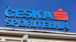 Ceska Sporitelna sign,  Erste Bank Group, Prague Czech Republic