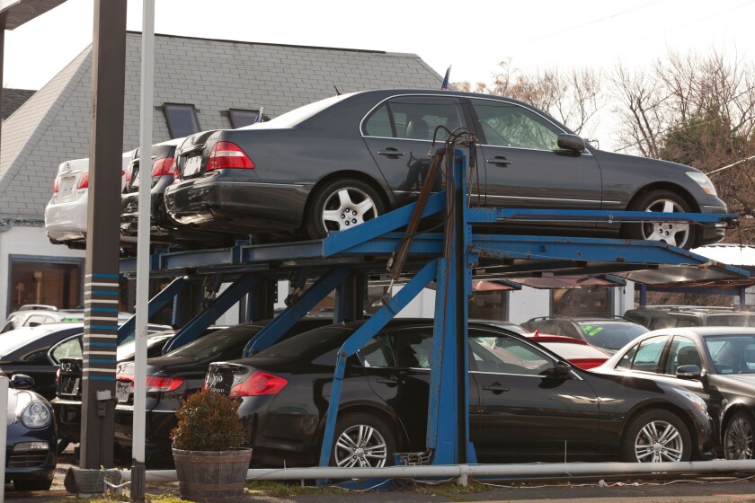 Cars on parking lift