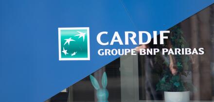 bordeaux , France -  08 18 2023 : Cardif paribas agency text brand and logo sign of french multinational bank office from bnp group