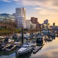 Medienhafen harbour skyline in Dusseldorf, Germany