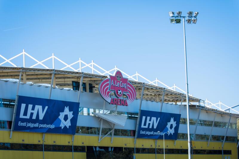 Tallinn, Estonia - September 10, 2022: A. Le Coq Arena - largest football stadium in Tallinn.