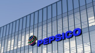 Purchase, Harrison, NY, USA. May 2, 2022. Editorial Use Only, 3D CGI. PepsiCo Signage Logo on Top of Glass Building. Workplace Food Company Office Headquarters.