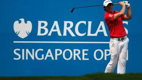 Rory McIlroy of Northern Ireland tees off on the 9th hole during the first round of the Barclays Singapore Open golf tournament in Sentosa November 8, 2012. REUTERS/Edgar Su (SINGAPORE - Tags: SPORT GOLF)