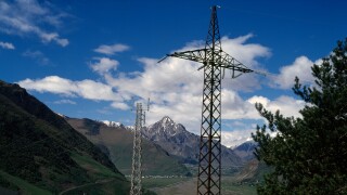telecoms masts & dishes caucasus mountains georgian military highway kazbegi region georgia. Image shot 2006. Exact date unknown.