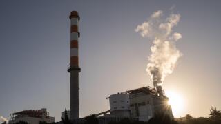View of a coal power plant in Ventanas Town, Chile