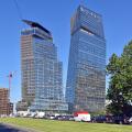 The Tours Duo, twin towers, Paris, a pair of dramatic, leaning skyscrapers, of offices, hotel and shopping, architects Atelier Jean Nouvel,