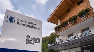 Samnaun, Switzerland - September 28, 2021: A bank Graubundner Kantonalbank in Samnaun