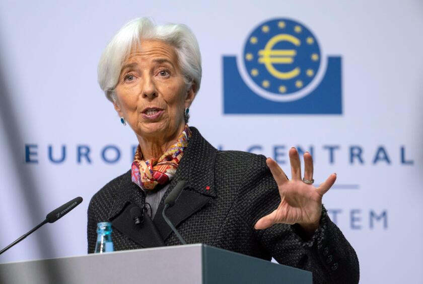 Hessen, Frankfurt, Germany. 27th Nov, 2019. Christine Lagarde, the new President of the European Central Bank (ECB), will speak at a brief press event before signing for the euro banknotes. The signature of the President-in-Office of the ECB will appear o