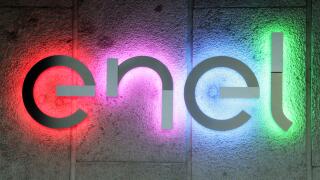 Enel S.p.A. new logo. Enel is an Italian multinational manufacturer and distributor of electricity and gas. Rome headquarters.