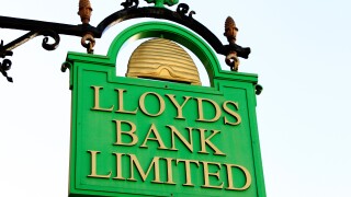 Lloyds Bank Sign, original 18th century sign, Bury St. Edmunds, Suffolk, England UK signs