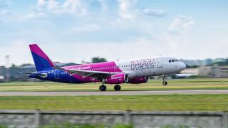 Kyiv, Ukraine - June 09, 2019: Wizz Air Airbus A320 on the runway in Kyiv Sikorsky Airport