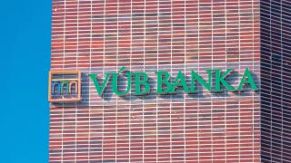 Svidnik, Slovakia - June 12, 2022: Logo of retail and commercial bank Vseobecna uverova banka.