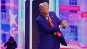 PHOENIX, ARIZONA, USA - 22 December 2024 - President-elect of the United States, Donald Trump addresses attendees at the 2024 AmericaFest at the Phoen