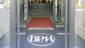 Milan (Italy), the hall of Banca Popolare di Milano  headquarters in Meda square