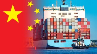 Chinese flag and container ship-adobe-2022