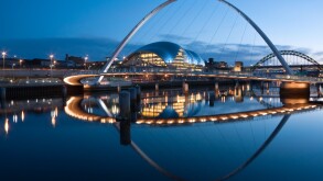 Millenium Bridge and the Sage Newcastle upon Tyne. Image shot 03/2008. Exact date unknown.