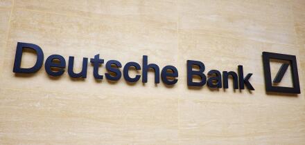 Deutsche Bank Sign Outside The London Wall Branch London UK