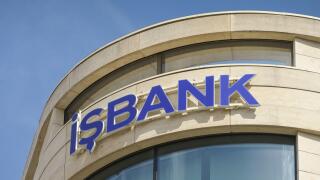 Logo einer Filiale der Isbank, Zeil, Frankfurt, Hessen, Deutschland