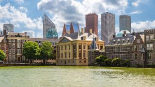 The Mauritshuis and the Hofvijver located in the city center of the Hague, Netherlands