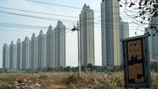 Evergrande residential properties in Wuqing district, Tianjin, China. 19-Oct-2021