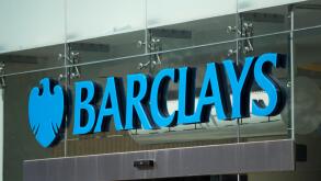 Barclays bank sign logo.