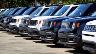 new jeep suvs for sale vehicles on a car sales lot in florida usa united states of america