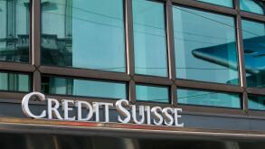 A logo sign outside of a facility occupied by the Credit Suisse Group in Milan, Italy on September 3, 2016.