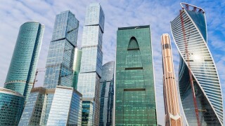 Moscow Russia skyscrapers from Alamy 31Mar22 575x375