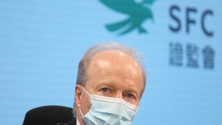 March 5, 2021, HONG KONG, CHINA: Ashley ALDER, Chief Executive Officer, Securities and Futures Commission, speaks at a press conference about a joint operation on investment scam between police and the Securities and Futures Commission resulted in the sei