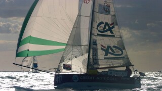 SAILING - TRANSAT 650 2005 - LA ROCHELLE (FRA) > BAHIA (BRA) - LA ROCHELLE (FRA) START - 17/09/2005 - PHOTO : CHRISTOPHE GUIGUENO / DPPI CREDIT AGRICOLE SKIPPER CHALLENGE / SKIPPER : STAN MASLARD (FRA)