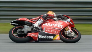 250cc Spanish Hector Faubel of Mapfre Aspar Team at 2008 Polini Malaysian Motorcycle Grand Prix Sepang Circuit Malaysia. Image shot 2008. Exact date unknown.