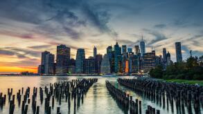 Downtown Manhattan skyline, New York City, a view from Brooklyn
