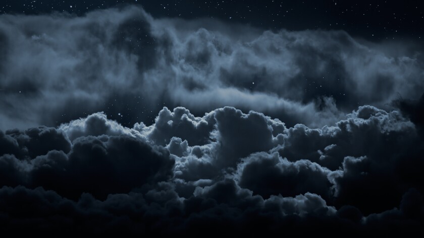 Above the clouds at night