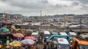 Kejetia market (Kumasi central market) in Ghana, the largest single market in West Africa with over 10,000 stores and stalls