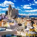 Madrid, Spain. Madrid historic city center architecture and rooftops view, capital of Spain