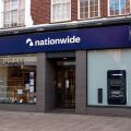 Nationwide bank branch in Bishops Stortford, Hertfordshire. Features the bank's signage and an ATM.