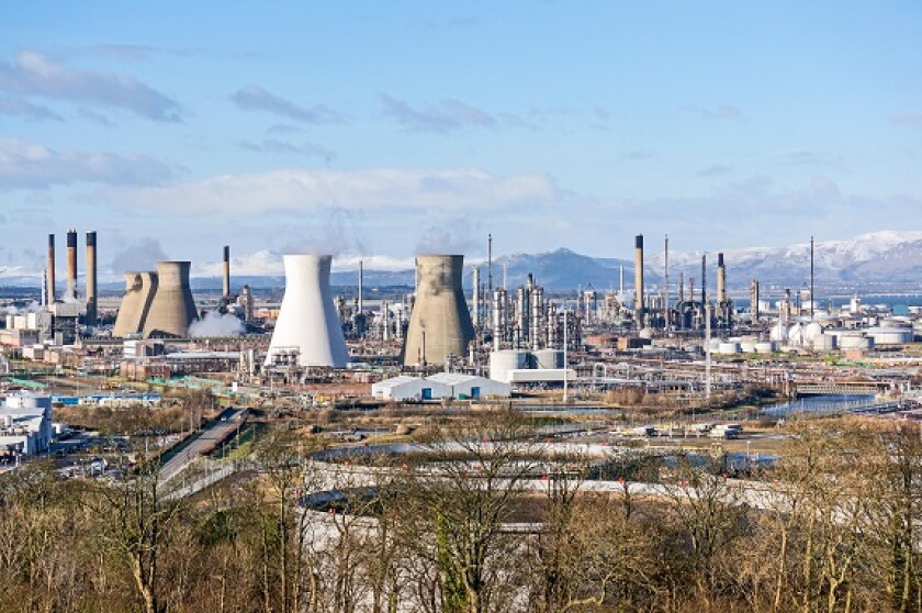 Grangemouth petrochemical plant from Alamy 25Jan24 575x375