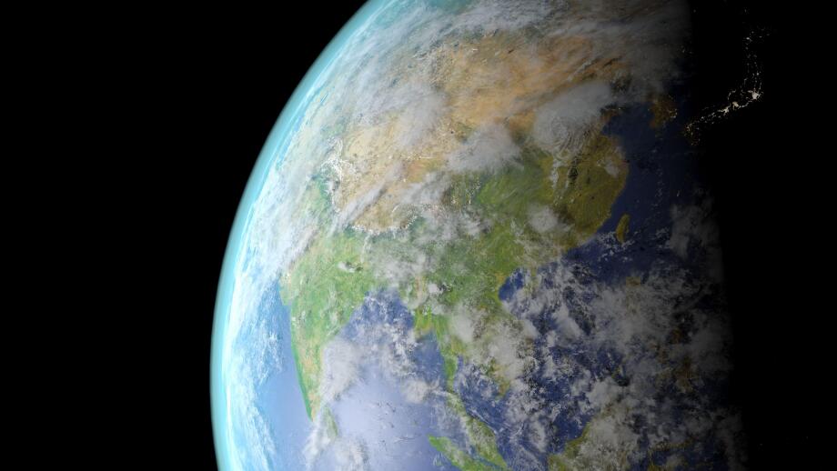 China seen from space 3D rendering