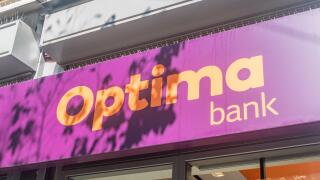 Thessaloniki, Greece - September 29, 2022: Logo and sign of Optima bank.