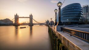 City Hall and Tower Bridge, London, England, UK