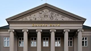 Copenhagen, Denmark - Jul 16, 2023: View of Danske Bank's headquarters in Kongens Nytorv in Copenhagen. Danske Bank's is the largest bank in Denmark.