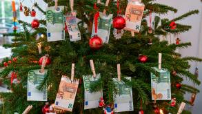 christmas tree, donation, gift of money