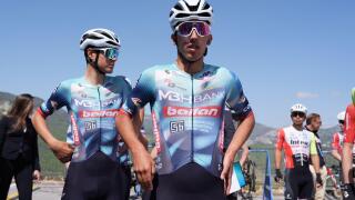 Alanno, Italia. 16th Apr, 2025. Team Mbh Bank Ballan Csb during the Giro d'Abruzzo, stage from Tocco da Casauria to Penne (138 km) - Abruzzo - Wednesday, April 16, 2025. Sport - cycling . (Photo by Massimo Paolone /Lapresse) Credit: LaPresse/Alamy Live Ne