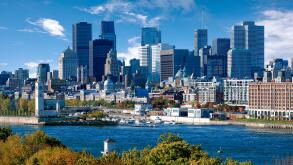Montreal skyline and business district
